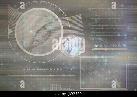 Composite image of DNA helix against brown abstract image Stock Photo