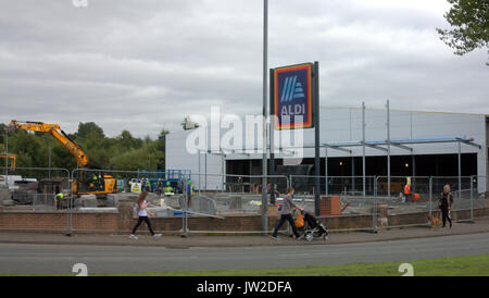 Aldi supermarket being built under construction Drumchapel Glasgow UK Stock Photo