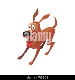 Happy dog running. Stock Vector