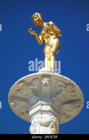 Gilded fountain, frog (Hearst Castle)   DSC06555 Stock Photo