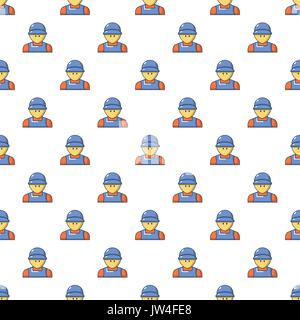 Plumber man face pattern seamless Stock Vector