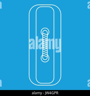 Rectangular sewing button icon, outline style Stock Vector