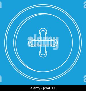 Round sewn button icon, outline style Stock Vector
