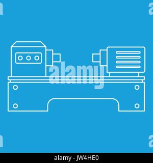Lathe machine icon, outline style Stock Vector