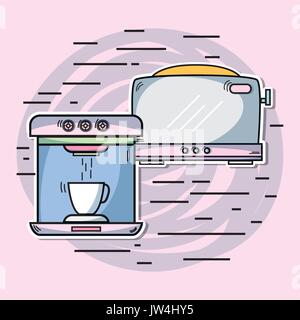 technology machines to used in the kitchen Stock Vector