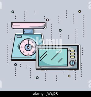 technology machines to used in the kitchen Stock Vector