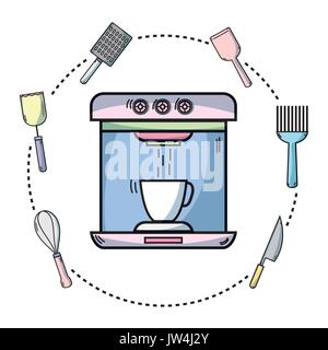technology machines to used in the kitchen Stock Vector
