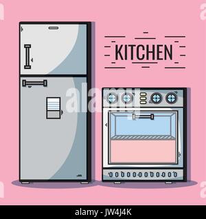 technology machines to used in the kitchen Stock Vector