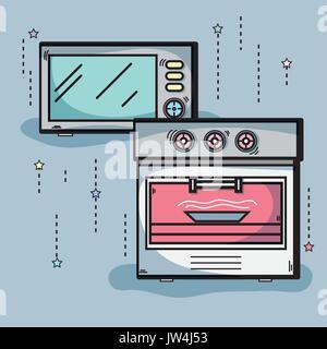 technology machines to used in the kitchen Stock Vector