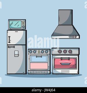 technology machines to used in the kitchen Stock Vector