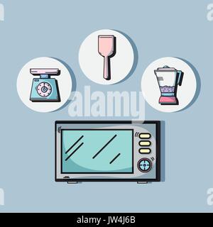 technology machines to used in the kitchen Stock Vector