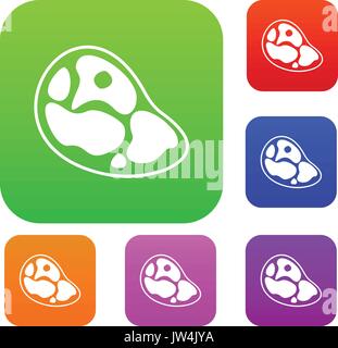 Steak set collection Stock Vector