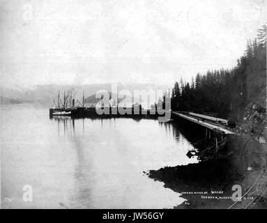 Copper River and Northwestern Railway construction at Cordova showing the ocean dock, October 13, 1908 (HEGG 736) Stock Photo