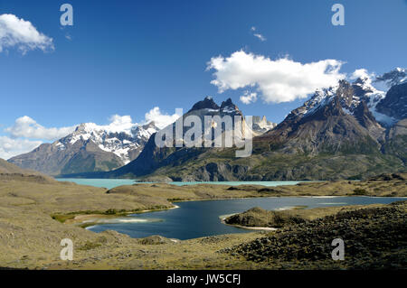 Lake Lago Nordenskjold in front of the Torres del Paine mountain range, Patagonia, Chile Stock Photo