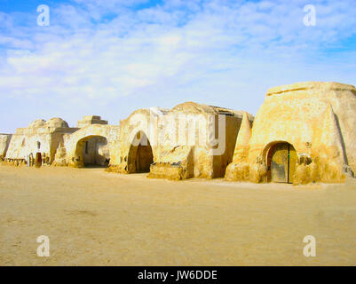 Sahara, Tunisia - January 03, 2008: Abandoned sets for the shooting of the movie Star Wars Stock Photo