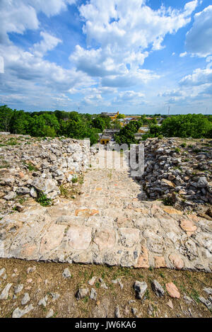 Mayan pyramid in Izamal, Yucatan, Mexico Stock Photo