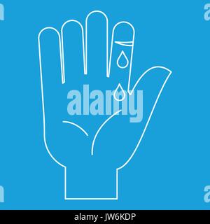 Bleeding human thumb icon, outline style Stock Vector