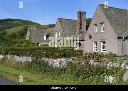 Cottages at Hethpool, Northumberland Stock Photo