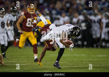 Baltimore, Maryland, USA. 10th Aug, 2017. Ravens wide receiver KEENAN REYNOLDS (14) in action during the game held at M & T Bank Stadium in Baltimore, Maryland. Credit: Amy Sanderson/ZUMA Wire/Alamy Live News Stock Photo