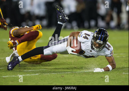 Baltimore, Maryland, USA. 10th Aug, 2017. Ravens wide receiver KEENAN REYNOLDS (14) in action during the game held at M & T Bank Stadium in Baltimore, Maryland. Credit: Amy Sanderson/ZUMA Wire/Alamy Live News Stock Photo