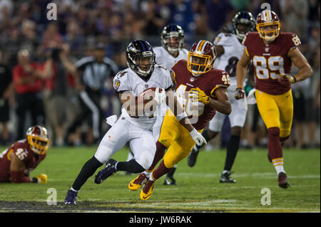 Baltimore, Maryland, USA. 10th Aug, 2017. Ravens wide receiver KEENAN REYNOLDS (14) in action during the game held at M & T Bank Stadium in Baltimore, Maryland. Credit: Amy Sanderson/ZUMA Wire/Alamy Live News Stock Photo