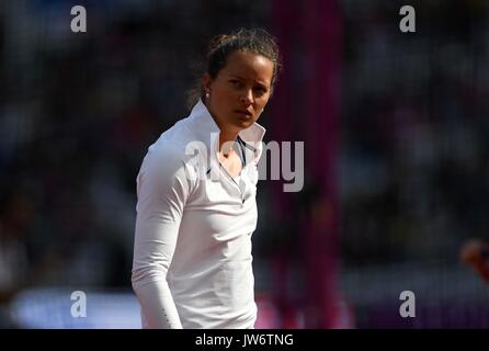 London, UK. 11th Aug, 2017. Jade LALLY (GBR) in the womens discus throw qualification. IAAF world athletics championships. London Olympic stadium. Queen Elizabeth Olympic park. Stratford. London. UK. 11/08/2017. Credit: Sport In Pictures/Alamy Live News Stock Photo