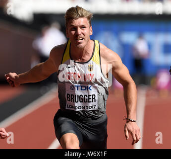 London, UK. 11th Aug, 2017. German decathlete Mathias Brugger in action at the 100m run at the IAAF World Championships, in London, UK, 11 August 2017. Photo: Rainer Jensen/dpa/Ģ����ý Live News Stock Photo
