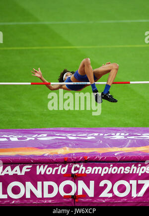 London, UK. 10th Aug, 2017. London, August 10 2017 . Vashti Cunningham, USA, in the Women's high jump qualifying on day seven of the IAAF London 2017 world Championships at the London Stadium. Credit: Paul Davey/Alamy Live News Stock Photo