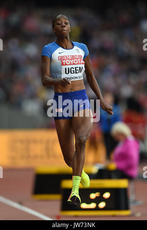 London, UK. 11th Aug, 2017. Lorraine Ugen of Great Britain jumps in the long jump final in London at the 2017 IAAF World Championships athletics. Credit: Ulrik Pedersen/Alamy Live News Stock Photo