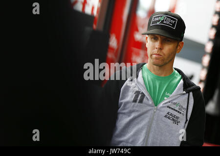 Lexington, Ohio, USA. 11th Aug, 2017. August 11, 2017 - Lexington, Ohio, USA: Blake Koch (11) hangs out in the garage during practice for the Mid-Ohio Challenge at Mid-Ohio Sports Car Course in Lexington, Ohio. Credit: Chris Owens Asp Inc/ASP/ZUMA Wire/Alamy Live News Stock Photo