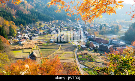 The fall season of Historic Villages of Shirakawa-go and Gokayama, Japan Stock Photo