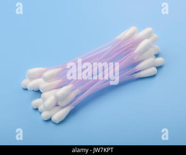 Group of cotton swabs isolated on white Stock Photo