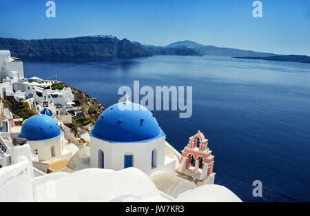 View of caldera from Oia village, Santorini island, Greece Stock Photo