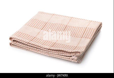 Folded kitchen cloth isolated on white Stock Photo