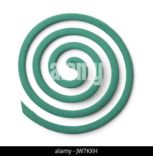 Top view of mosquito coil isolated on white Stock Photo