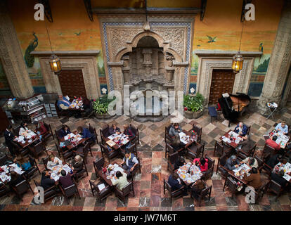 America; Casa de los azulejos; Historical center; Madero avenue; Mexico; Mexico City; patio and drugstore Sanborn's Stock Photo