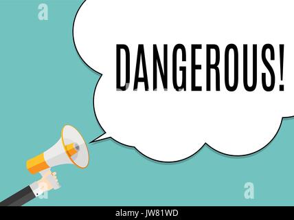 Abstract Banner with text Dangerous. Emotion and Curiosity Concept. Pop Art  Retro Design Element for Advertising and Poste. Vector Illustration Stock Vector