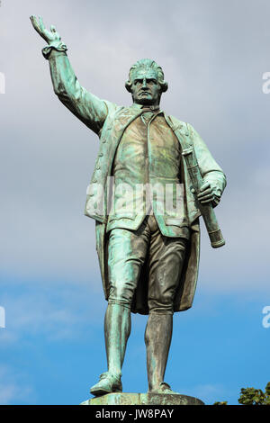 Captain James Cook statue monument in Hyde Park Sydney New South Wales Australia. Stock Photo