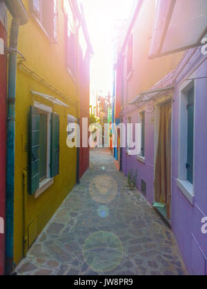 Venice Italy Rural Cozy, rural Italian street scene with a flesh-colored wooden gate ...