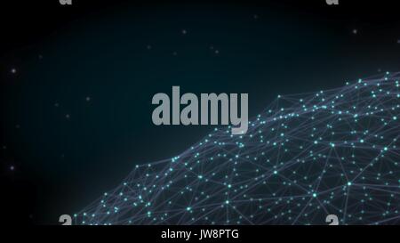 futuristic geometric glowing lines and dots Stock Photo