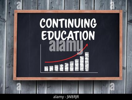 Digital composite of Continuing education on blackboard Stock Photo