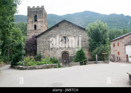 Santa Maria de Ribera Church, Vall de Cardós Catalonia Spain Stock Photo