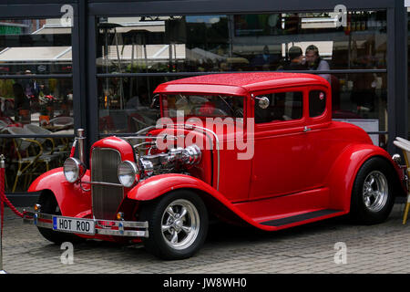 Old Ford Coupe Hot Rod Classic Car on display in Riga, Latvia Stock Photo