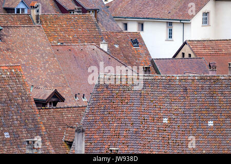 View over beautiful border town Laufenburg, Switzerland. Stock Photo