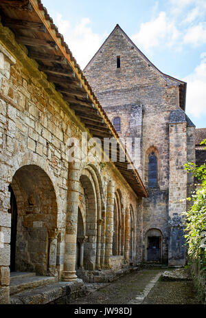 Europe, France, Occitanie, Lot, Cele Valley, Marcilhac-sur-Cele's 11th century Benedictine abbey retains a 14th century Stock Photo