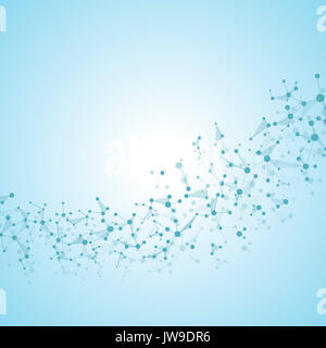 Molecule structure dna and neurons, connected lines with dots, genetic and chemical compounds, illustration Stock Photo