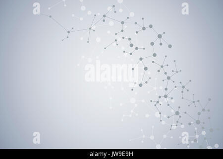 Molecule structure dna and neurons, connected lines with dots, genetic and chemical compounds, illustration Stock Photo