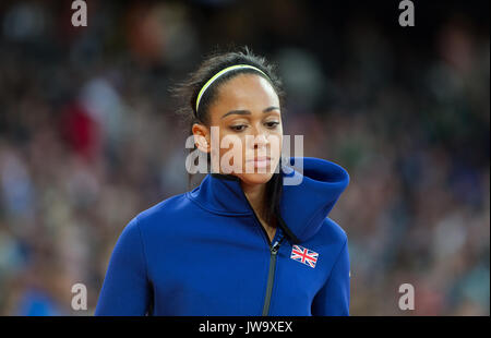 Katarina Johnson-Thompson of GBR in the high jump during the IAAF World Athletics Championships 2017 - Day 7 at the Olympic Park, London, England on 1 Stock Photo