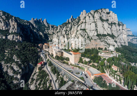 Aerial view of Santa Maria de Montserrat Abbey