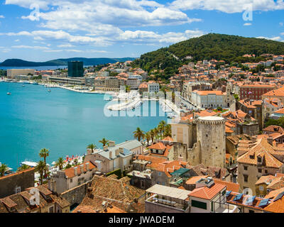 Split Old Town and the Bay Stock Photo